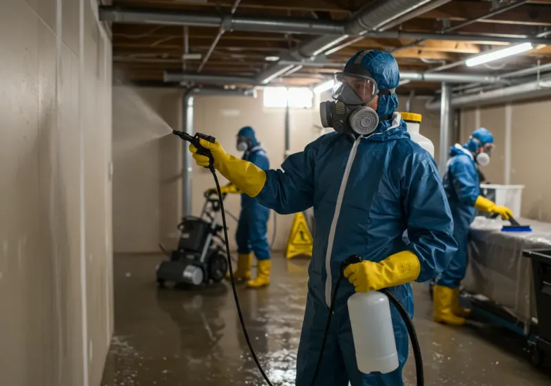 Basement Sanitization and Antimicrobial Treatment process in Huntington County, IN