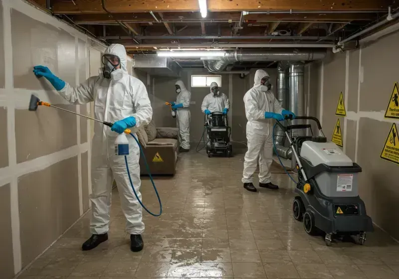 Basement Moisture Removal and Structural Drying process in Huntington County, IN